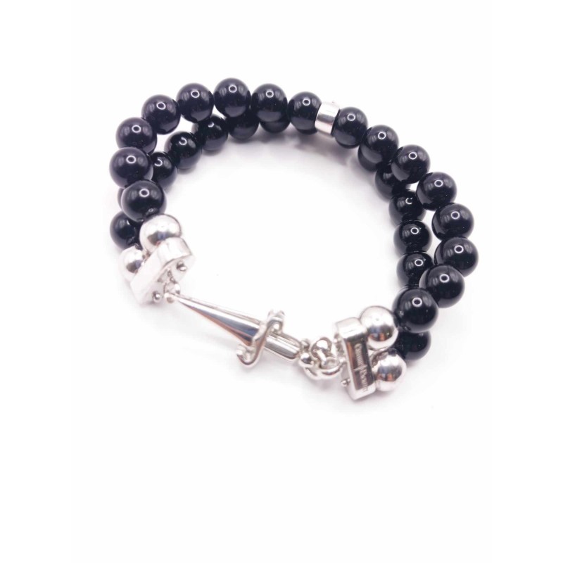 Bracciale donna argento 925 e onice. SAYA SHOP ONLINE OUTLET.