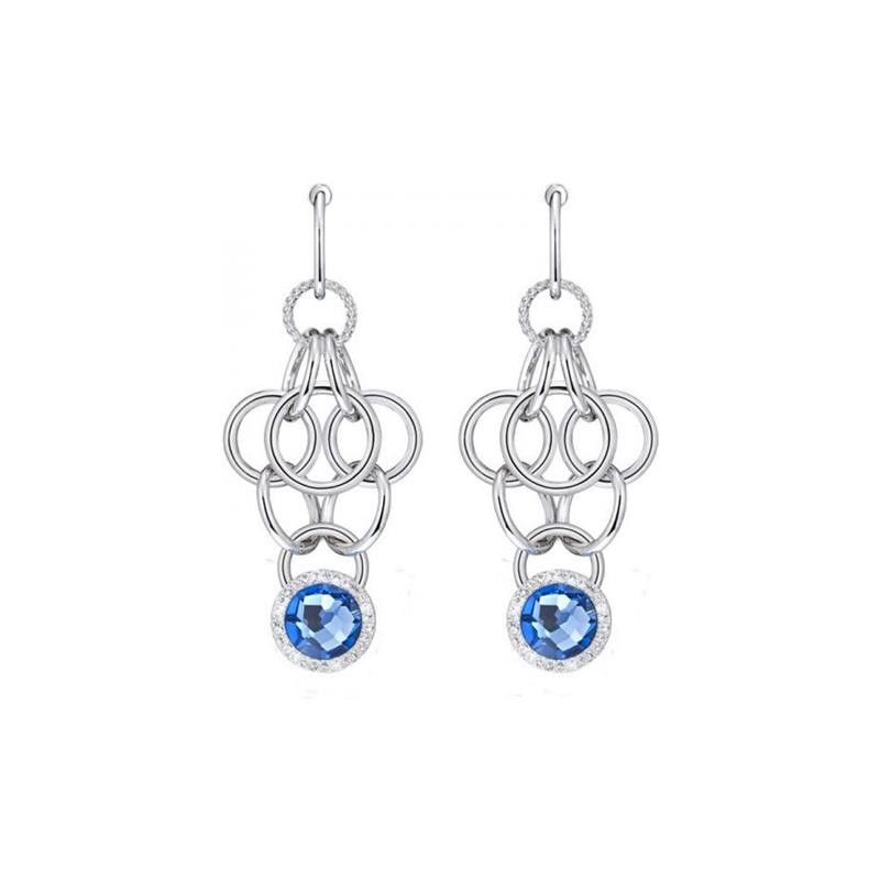 Orecchini donna rodiati argento e cristalli - SAYA SHOP ONLINE OUTLET