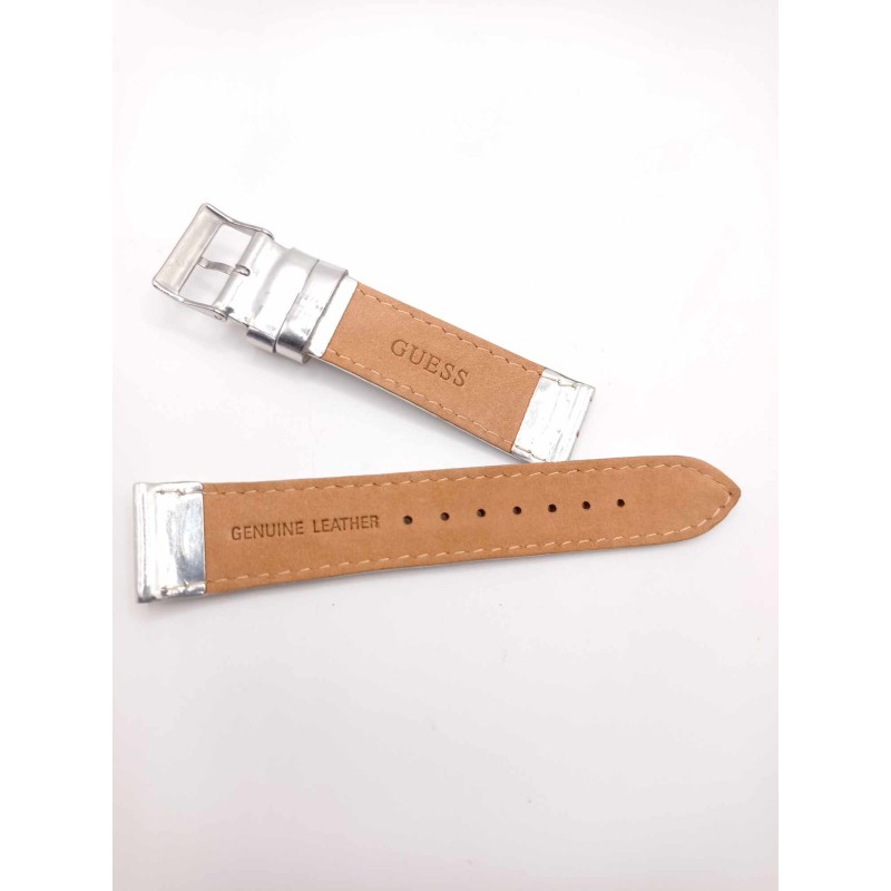 Cinturino Guess pelle argento 20mm - SAYA SHOP ONLINE OUTLET.