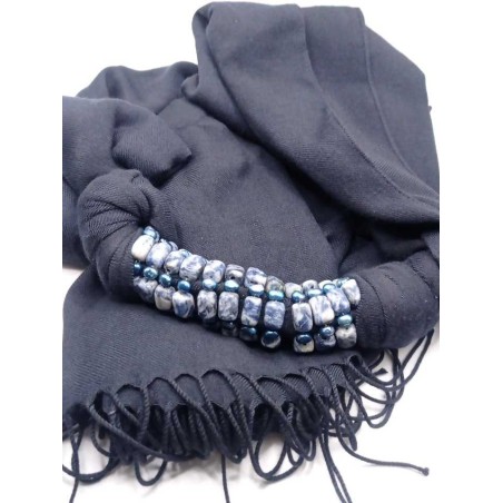 SCIARPA GIOIELLO BLU DONNA CON PIETRE - SAYA SHOP ONLINE OUTLET