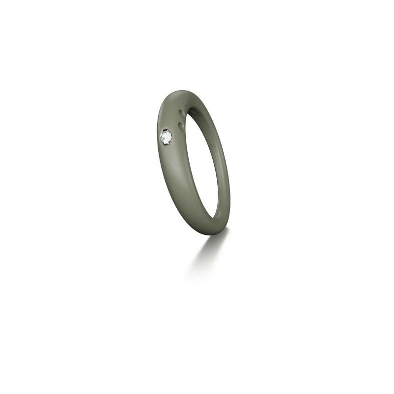 Anello Duepunti, in silicone e diamante Donna. SAYA SHOP ONLINE OUTLET