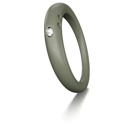 Anello Duepunti, in silicone e diamante Donna. SAYA SHOP ONLINE OUTLET