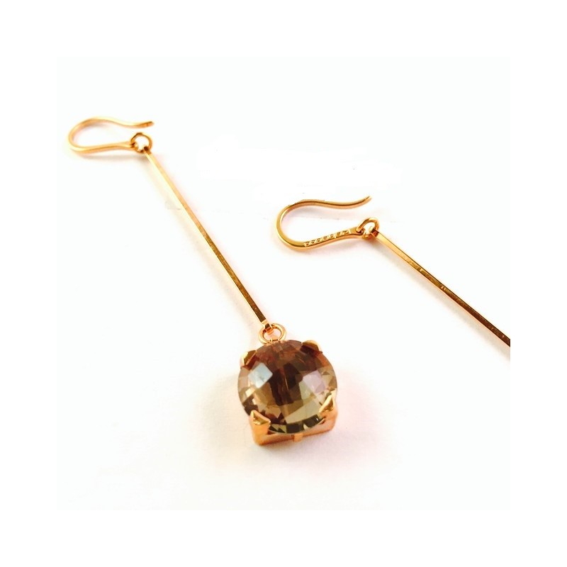 Orecchini pendenti Rebecca. Bronzo e pietre. SAYA SHOP ONLINE OUTLET
