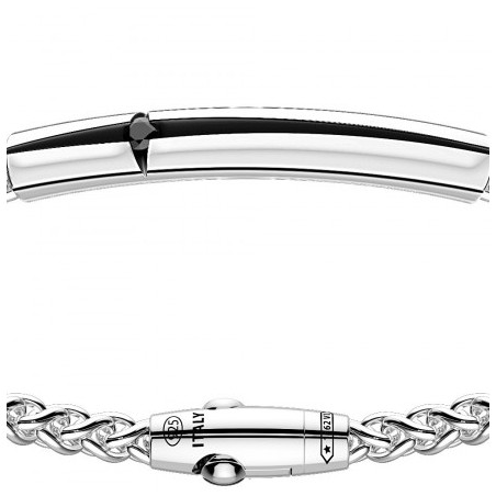 Zancan, bracciale argento con croce e spinello nero | SAYA SHOP ONLINE