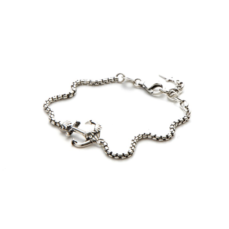 Cesare Paciotti, bracciale in argento con ancora | SAYA SHOP ONLINE