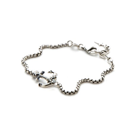 Cesare Paciotti, Bracciale in argento con ancora  | SAYA SHOP ONLINE