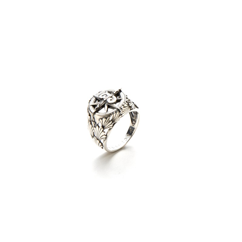 Cesare Paciotti, Anello in argento chevalier | SAYA SHOP ONLINE