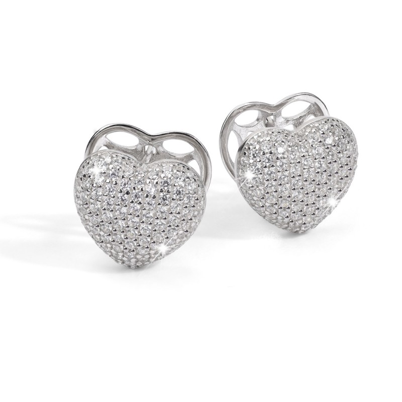 BROCCHI, orecchini a cuore argento e zirconi | SAYA SHOP ONLINE