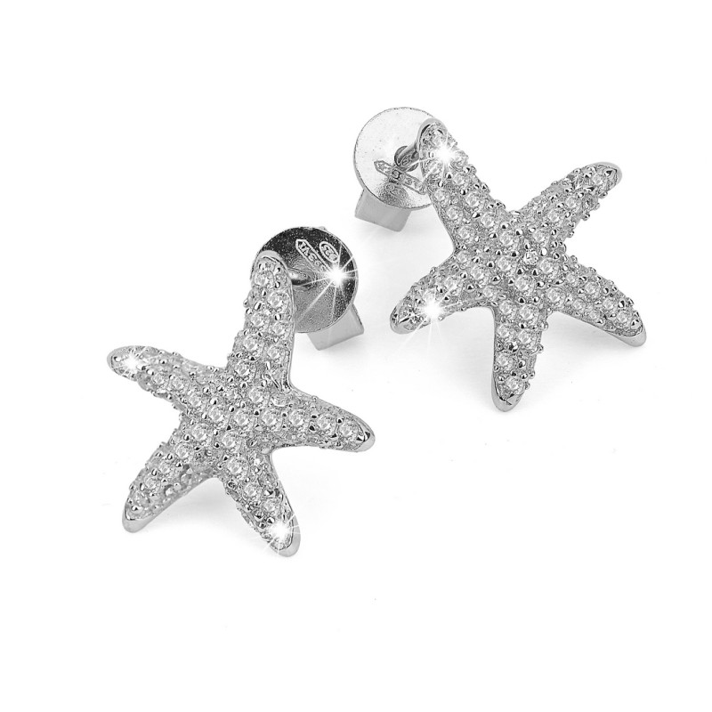 BROCCHI, orecchini stella marina argento e zirconi | SAYA SHOP ONLINE