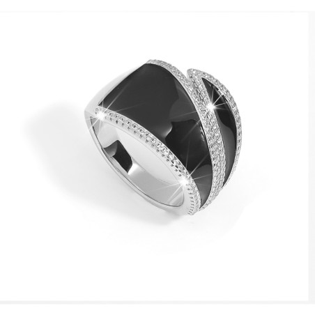 BROCCHI, anello fascia argento e zirconi | SAYA SHOP ONLINE