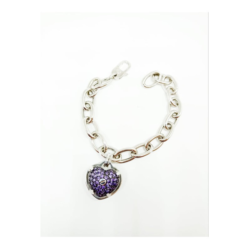 Bracciale Facco Gioielli Cuore Cristalli viola SAYA SHOP ONLINE OUTLET