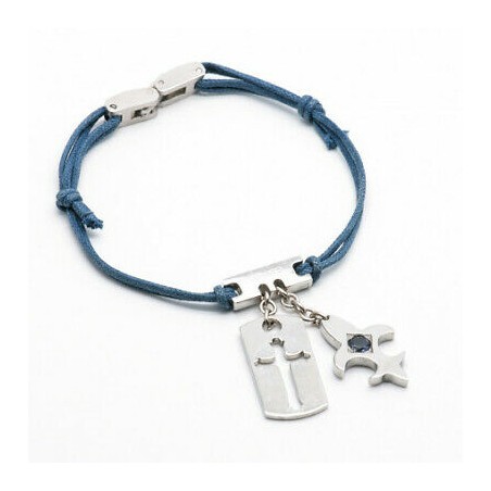 Bracciale Rebecca Croce e giglio pietra blu. SAYA SHOP ONLINE OUTLET.
