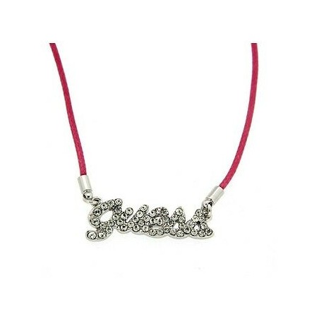 Collana Donna Guess. Cordino colore con scritta Guess.