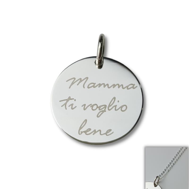 PENDENTE CON CATENINA "MAMMA TI VOGLIO BENE"|SAYA SHOP ONLINE