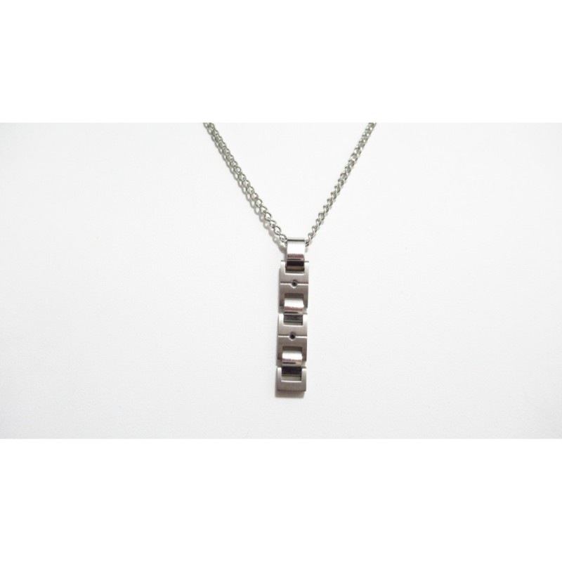 Collana Uomo Yukey. Acciaio e Diamanti Neri. SAYA SHOP ONLINE OUTLET.