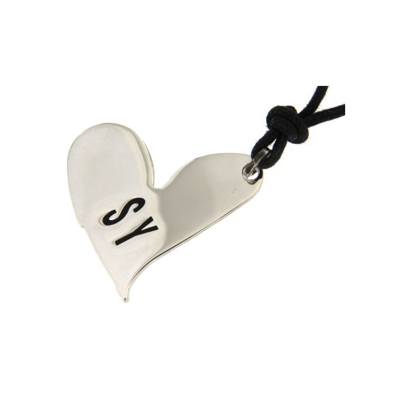 Pendente Sweet Years Cuore in argento con logo SAYA SHOP ONLINE OUTLET