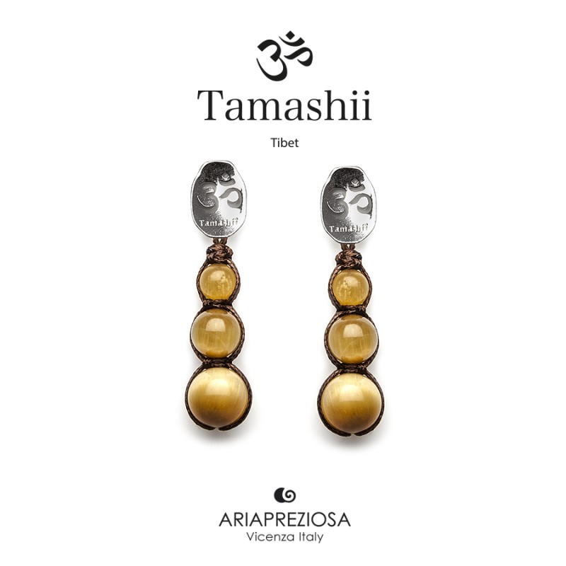 Orecchini Tamashii Argento con Occhio di Tigre | SAYA SHOP ONLINE