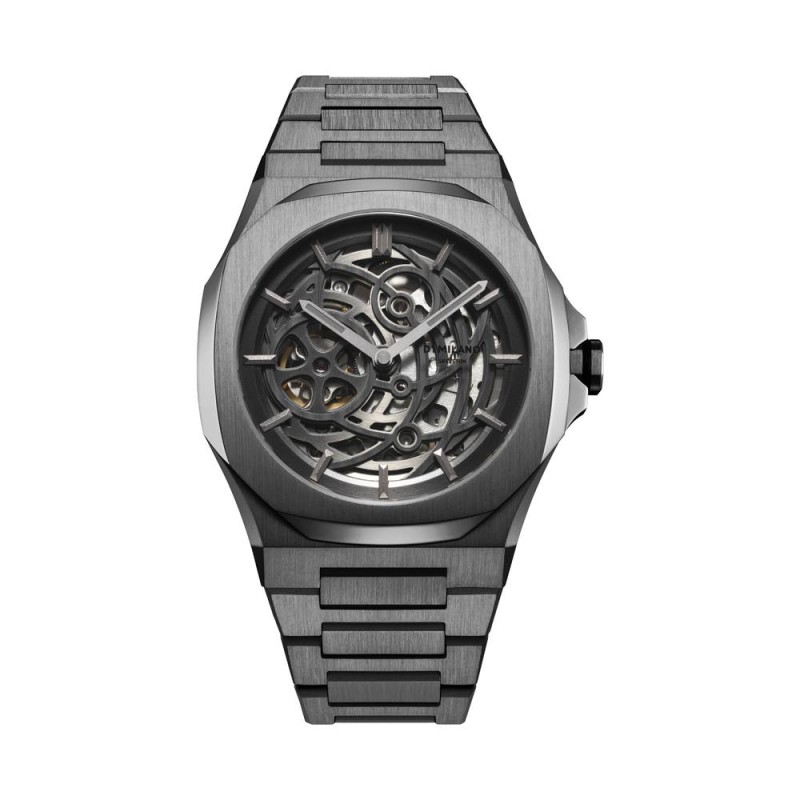 D1 MILANO orologio, GUN METAL SKELETON BRACELET | SAYA SHOP ONLINE