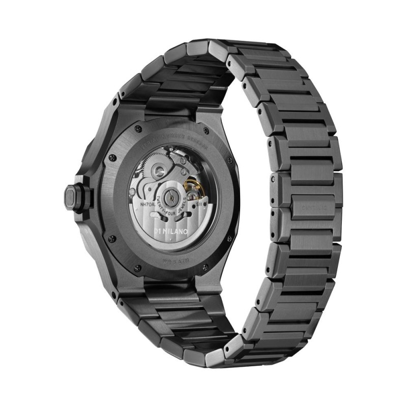 D1 MILANO orologio, GUN METAL SKELETON BRACELET | SAYA SHOP ONLINE