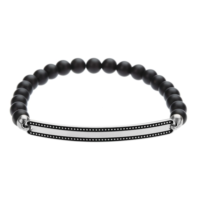 Moody bracciale uomo in argento e onice. SAYA SHOP ONLINE OUTLET.