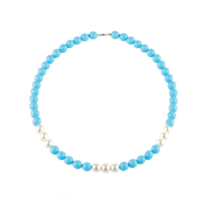 Collana Bliss Oro18kt, pasta di Turchese Perle SAYA SHOP ONLINE OUTLET