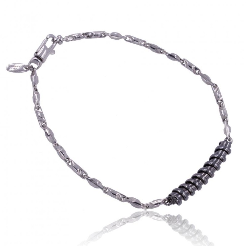 Bracciale Lorenz gioielli Argento, pvd black. SAYA SHOP ONLINE OUTLET.