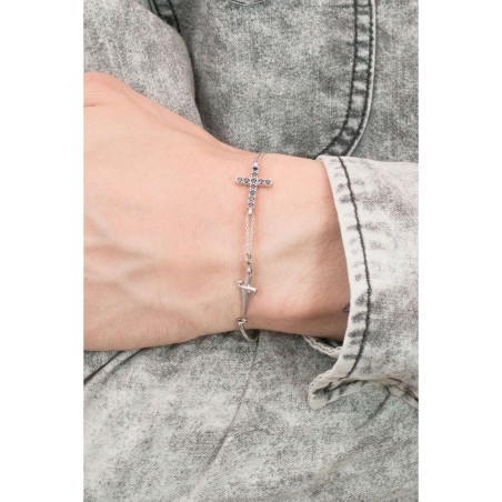 Bracciale Unisex Paciotti. Argento e zirconi. SAYA SHOP ONLINE OUTLET.