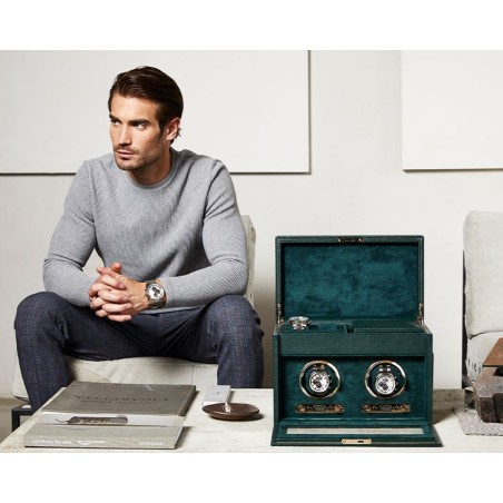 WOLF, CARICATORE DOPPIO OROLOGIO BRITISH RACING CON CUSTODIA