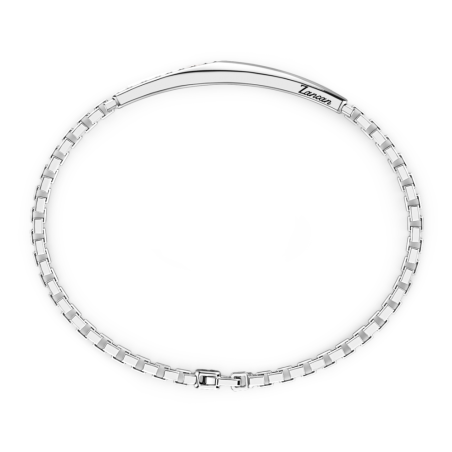 Zancan, Bracciale in argento con targa e pietre nere| SAYA SHOP ONLINE