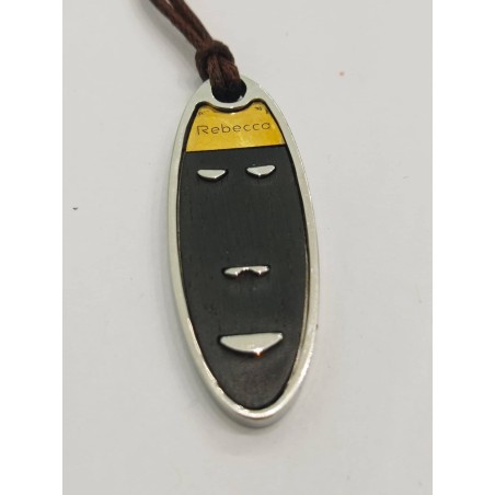 Ciondolo Rebecca Tribale Acciaio, oro e ebano. SAYA SHOP ONLINE OUTLET