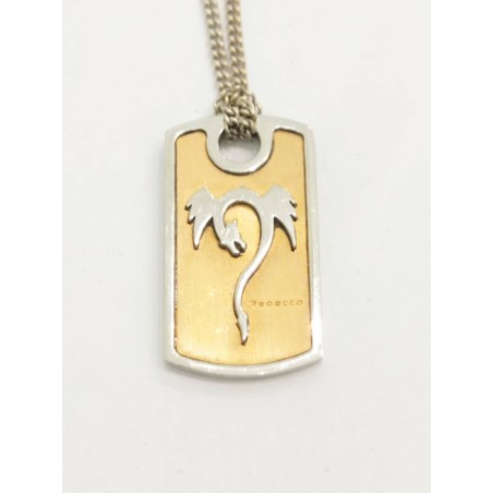 Collana Rebecca. Medaglia Drago Acciaio e Oro. SAYA SHOP ONLINE OUTLET
