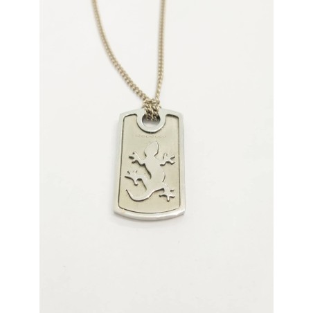Collana Rebecca. Medaglia Geco. Acciaio. SAYA SHOP ONLINE OUTLET.