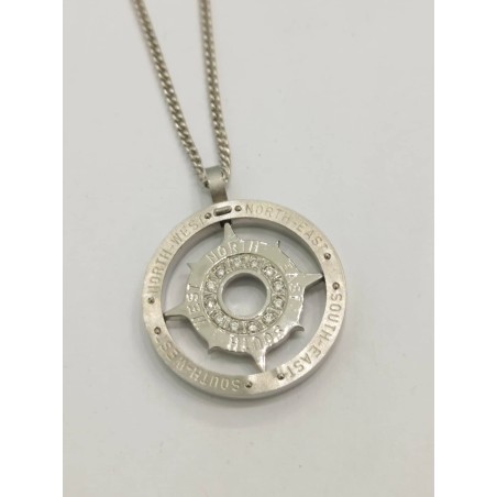 Collana Rebecca Bussola. Acciaio e Diamanti. SAYA SHOP ONLINE OUTLET.