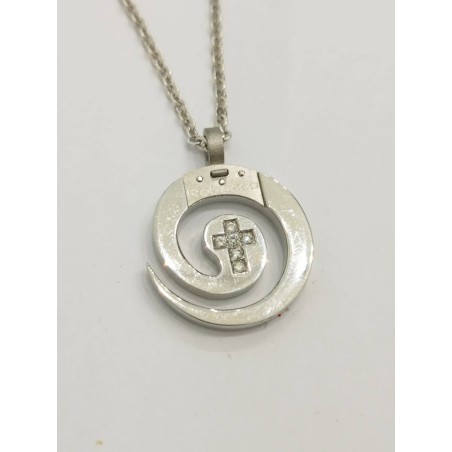 Collana Rebecca Ciondolo Acciaio e Diamanti. SAYA SHOP ONLINE OUTLET.