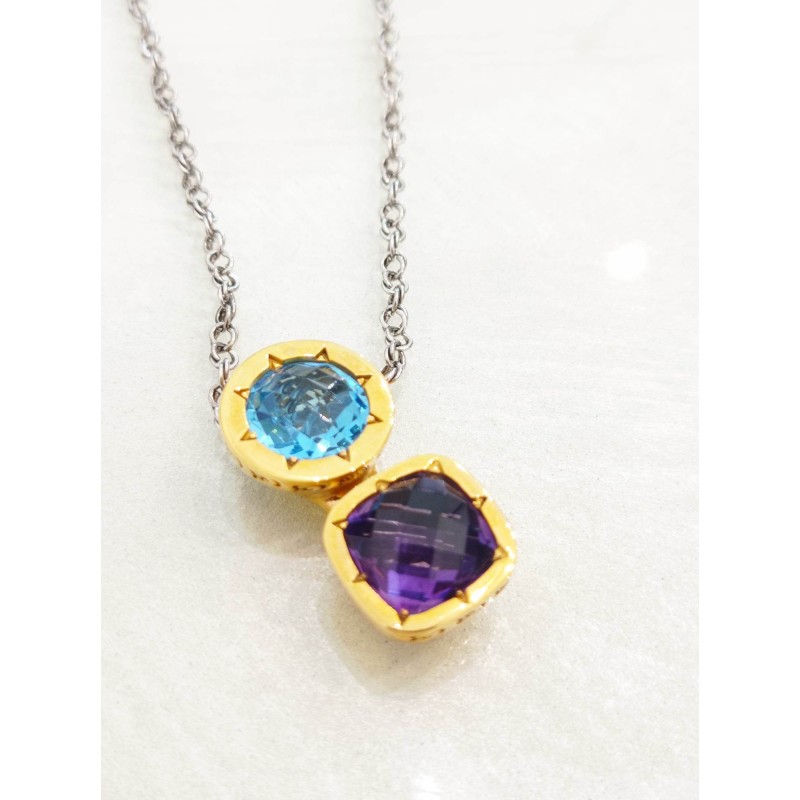 Collana Rebecca donna. Acciaio e Pietre. SAYA SHOP ONLINE OUTLET.