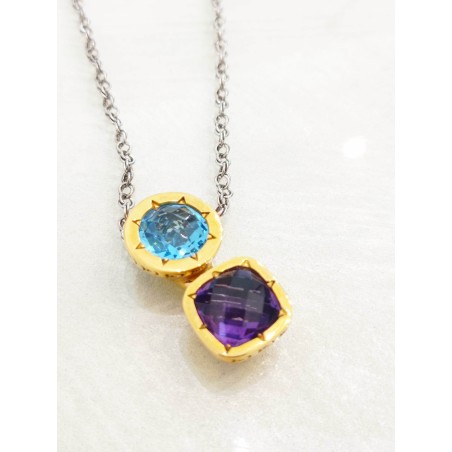 Collana Rebecca donna. Acciaio e Pietre. SAYA SHOP ONLINE OUTLET.