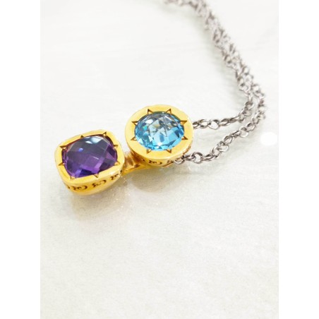 Collana Rebecca donna. Acciaio e Pietre. SAYA SHOP ONLINE OUTLET.