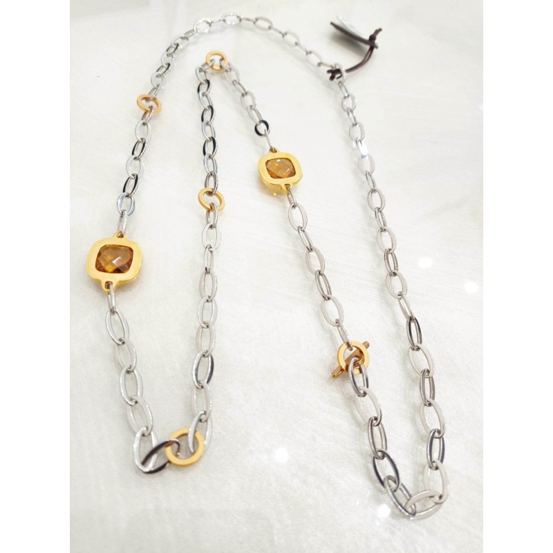 Collana Rebecca donna. Acciaio e Pietre. SAYA SHOP ONLINE OUTLET.