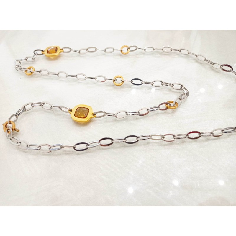 Collana Rebecca donna. Acciaio e Pietre. SAYA SHOP ONLINE OUTLET.