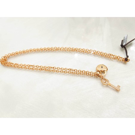 Collana Rebecca ChiaveLucchetto Bronzo zirconi SAYA SHOP ONLINE OUTLET