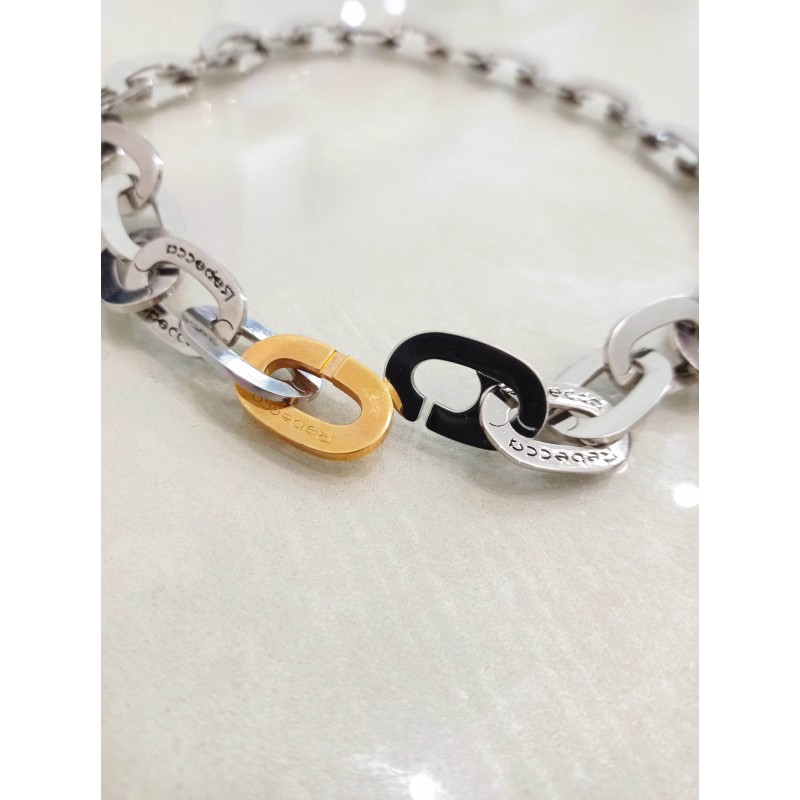 Catena Rebecca donna. Acciaio e bronzo. SAYA SHOP ONLINE OUTLET.