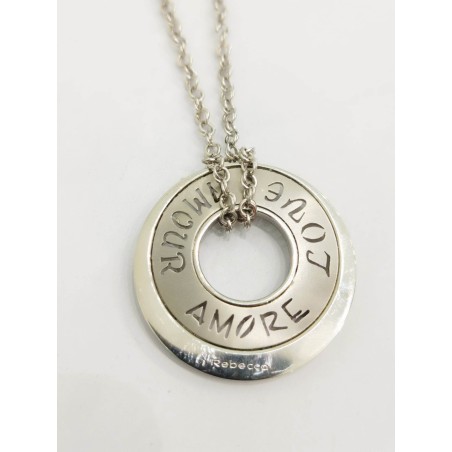 Collana con medaglia"amore" Rebecca Jewels. SAYA SHOP ONLINE OUTLET.