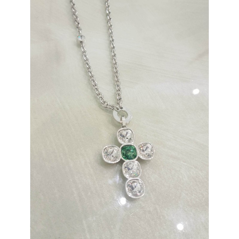 Collana donna Rebecca. Cross. Croce cristalli. SAYA SHOP ONLINE OUTLET