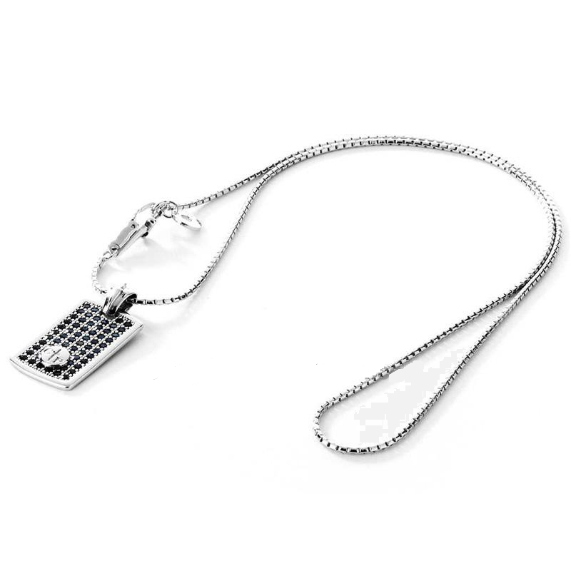 Collana Paciotti. Piastrina Argento e zirconi. SAYA SHOP ONLINE OUTLET