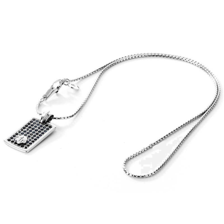 Collana Paciotti. Piastrina Argento e zirconi. SAYA SHOP ONLINE OUTLET