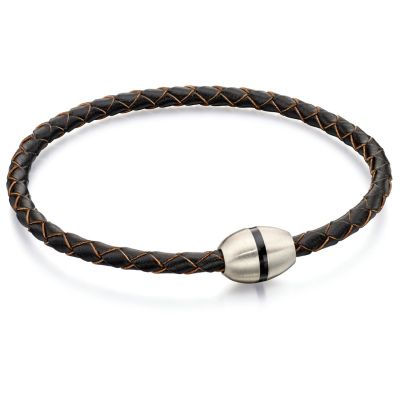 Bracciale Fred Bennett in pelle marrone. SAYA SHOP ONLINE OUTLET.