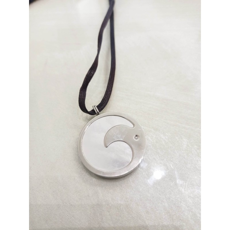 Collana Makuti Acciaio, madreperla e diamante. SAYA SHOP ONLINE OUTLET