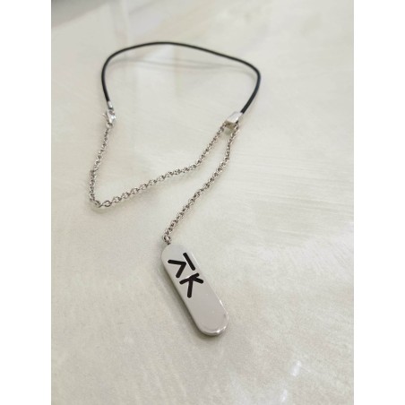 Collana Makuti. Acciaio, ebano e diamante. SAYA SHOP ONLINE OUTLET.