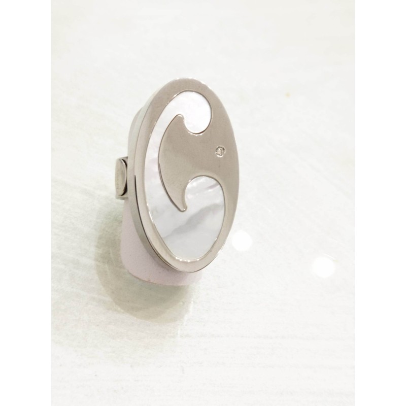 Anello Makuti Acciaio, madreperla e diamante. SAYA SHOP ONLINE OUTLET.