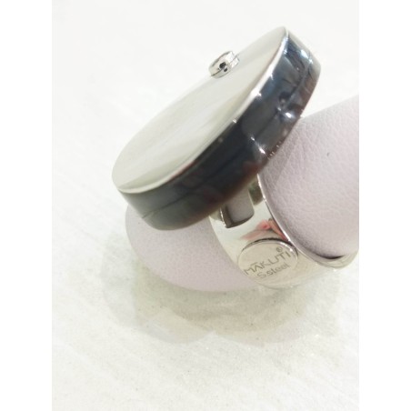 Anello Makuti. Acciaio, madreperla e diamante. SAYA SHOP ONLINE OUTLET